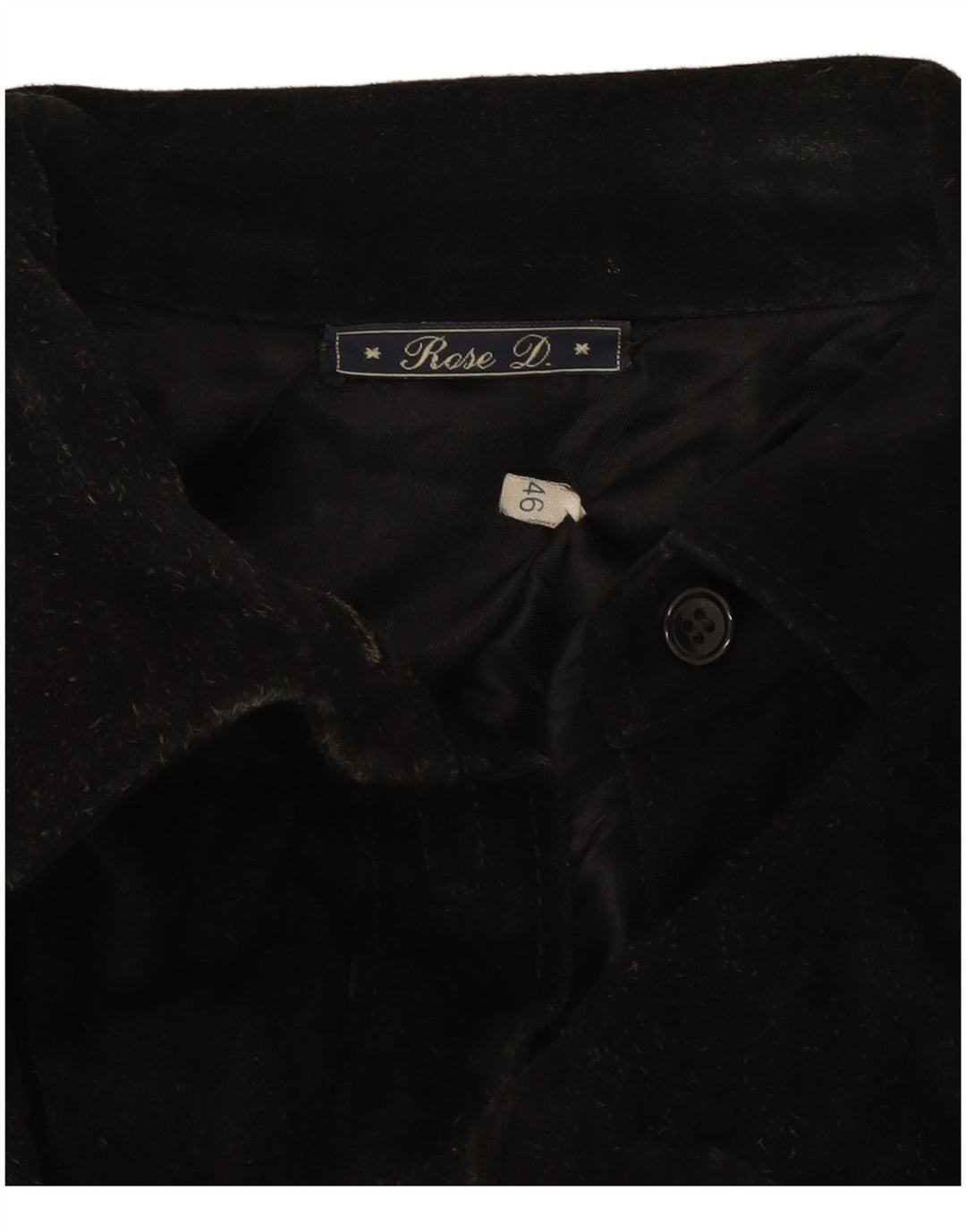 Cămașă Vintage pentru femei Cămașă din piele intoarsa IT 46 Large Negru