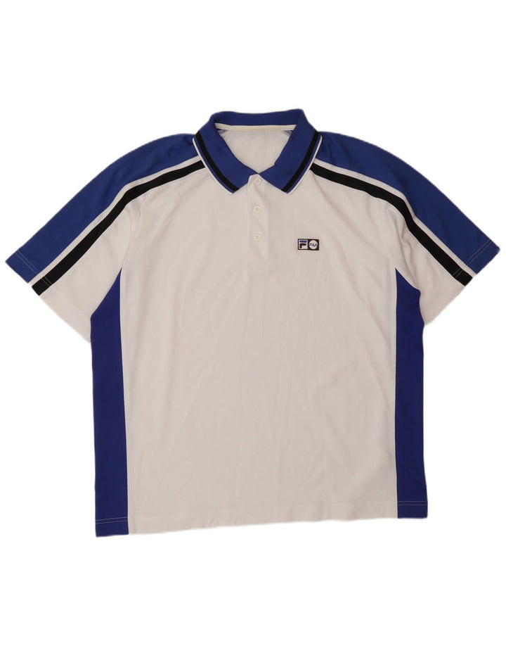 Tricou polo pentru bărbați FILA XL, alb, poliester color bloc
