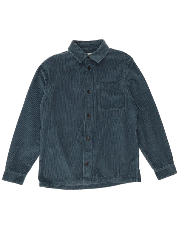 Marks & Spencer Mens Overshirt Corduroy Shirt Medium Blue Cotton