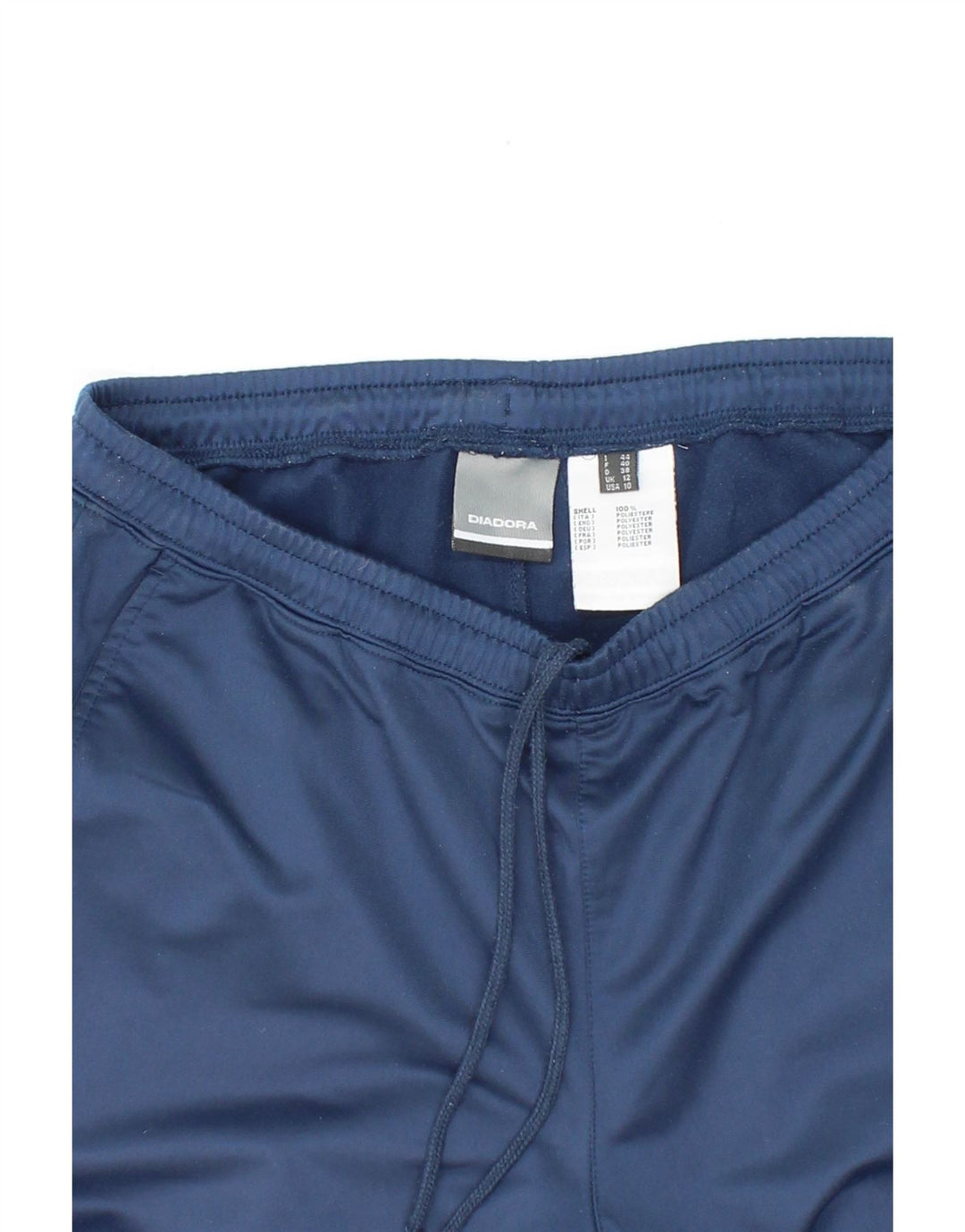 DIADORA Womens Tracksuit Trousers UK 12 Medium Navy Blue Polyester Vintage Diadora and Second-Hand Diadora from Messina Hembry 