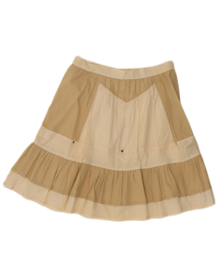 Fusta A-Line pentru femei Vintage W25 Bej Colorblock