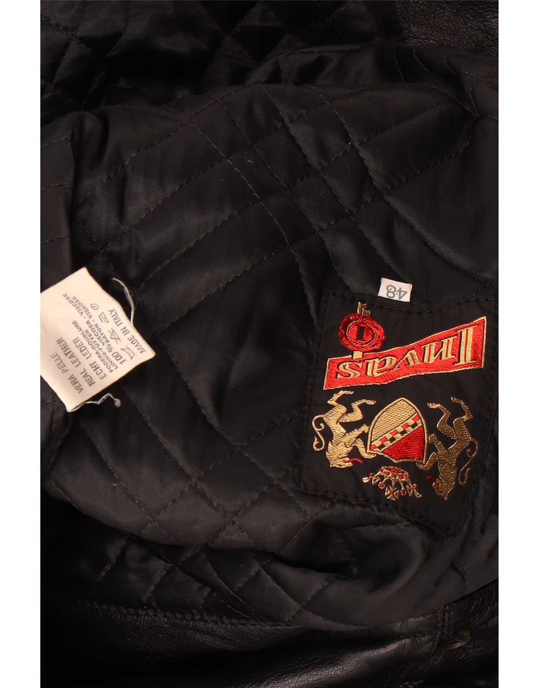 Palton din piele vintage pentru femei IT 48 XL din piele neagră