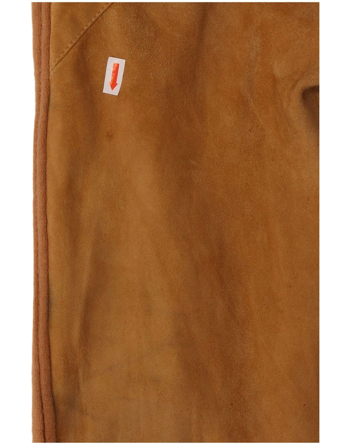 Bomber vintage pentru bărbați din piele intoarsa UK 42 XL din piele maro