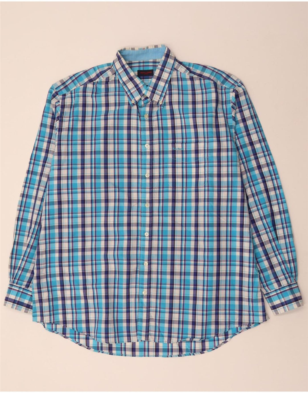 Cămașă bărbați PIERRE CARDIN Mărimea 47 2XL Blue Check