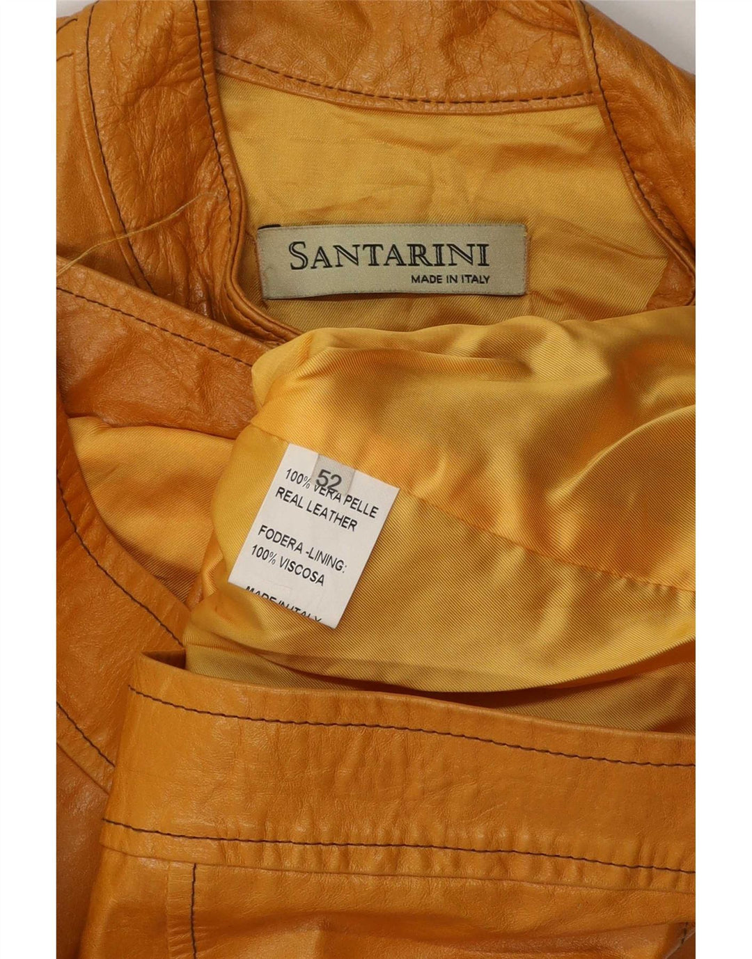 Jachetă de piele vintage pentru bărbați IT 52 XL Galben