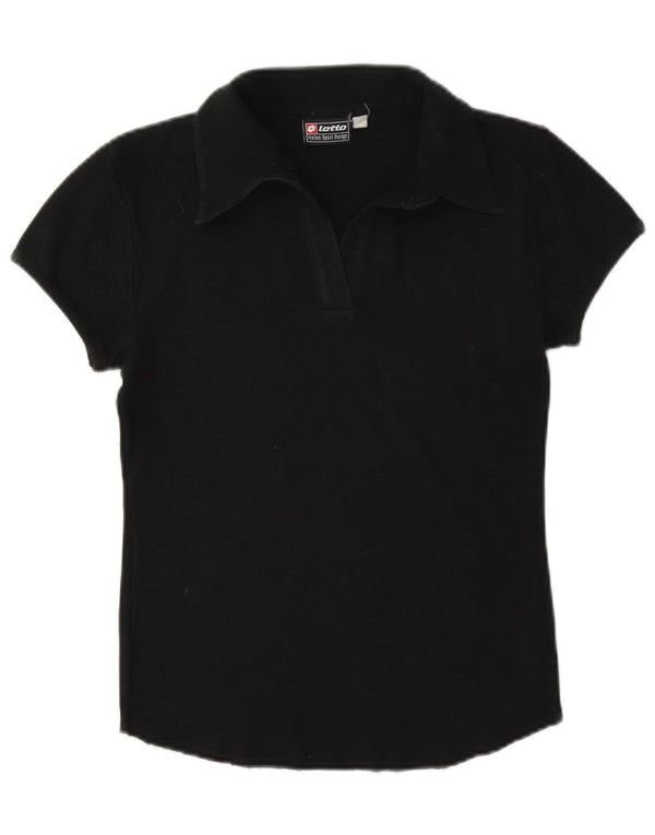 Tricou polo pentru femei Lotto UK 10 mic bumbac negru