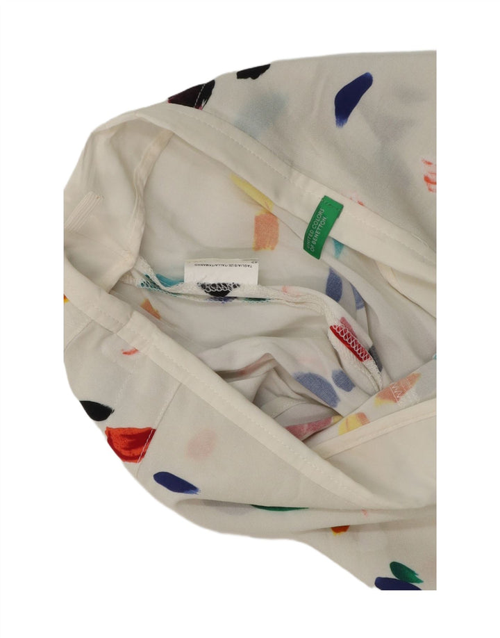 Fusta evazată transparentă pentru femei Benetton IT 42 Medium W28 White Spotted