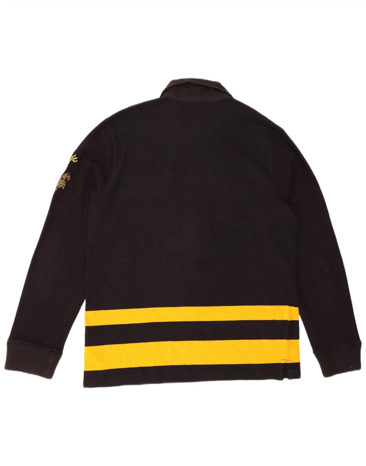 POLO RALPH LAUREN Tricou polo rugby cu mânecă lungă pentru bărbați, cu dungi mari, negre