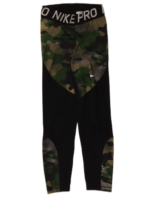Leggings grafic Nike pentru femei UK 4 XS poliester camuflaj negru