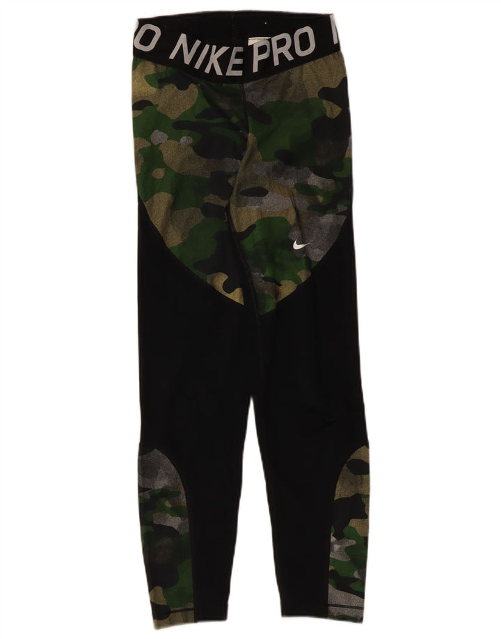 Leggings grafic Nike pentru femei UK 4 XS poliester camuflaj negru
