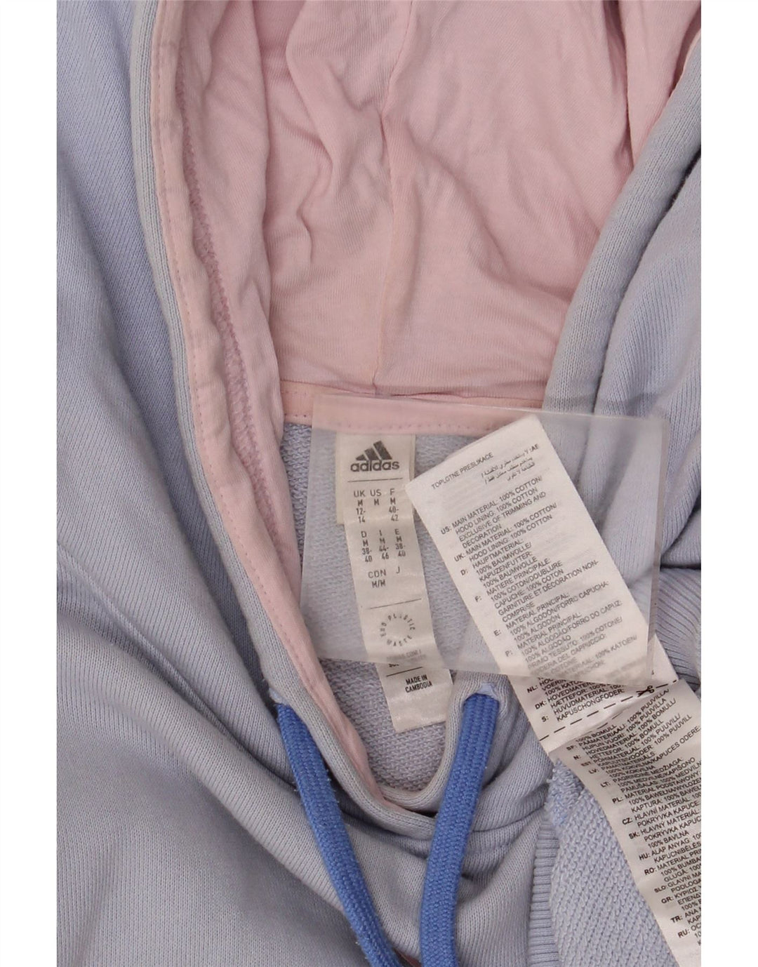 Pulover supradimensionat ADIDAS pentru femei, Marea Britanie 12/14, albastru mediu, bloc de culoare