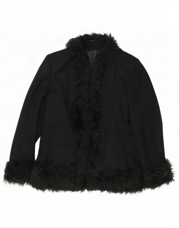 Jachetă Blazer Vintage pentru femei UK 18 XL Lână neagră