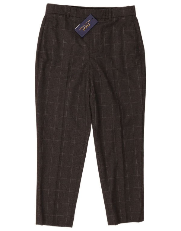 Pantaloni chino conici pentru femei Ralph Lauren US 4 Small W30 L26 Gri Check