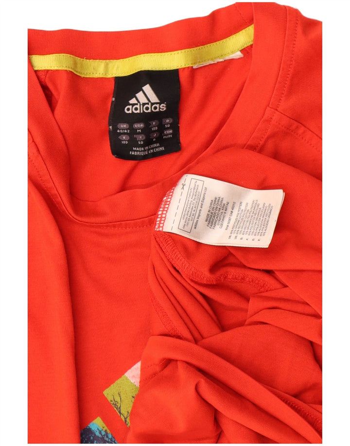 Tricou cu mânecă lungă pentru bărbați Adidas Graphic Top UK 40/42 Poliester roșu mediu