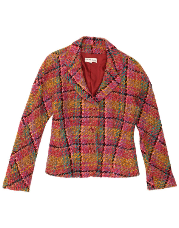 Gerard Darel Jachetă Blazer pentru Damă cu 3 Nasturi IT 38 XS Lână Roz Check