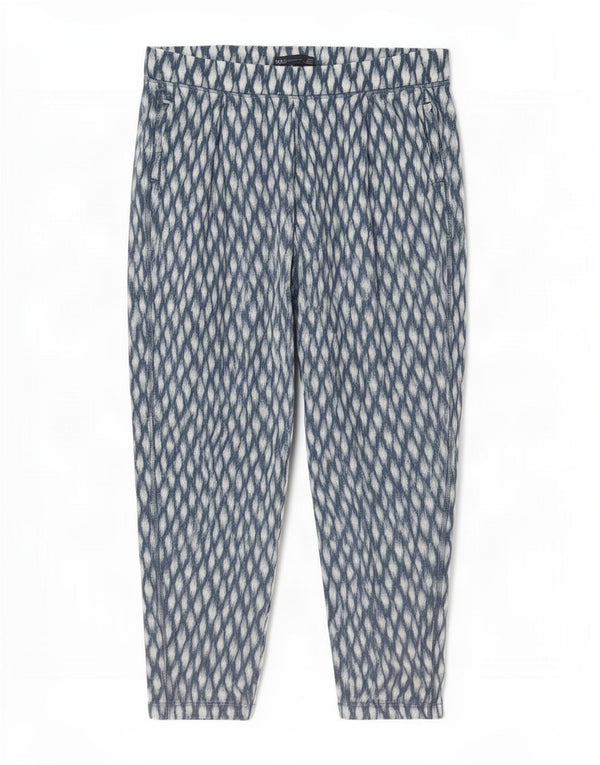 Pantaloni tăiați pentru femei Marks & Spencer UK 18 XL W36 L24 Blue Geometric