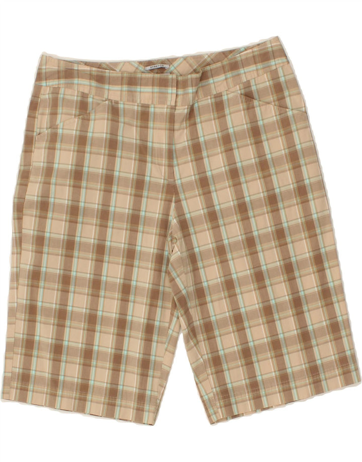 IZOD Womens Casual Shorts US 8 Medium W32  Beige Check Cotton Vintage Izod and Second-Hand Izod from Messina Hembry 
