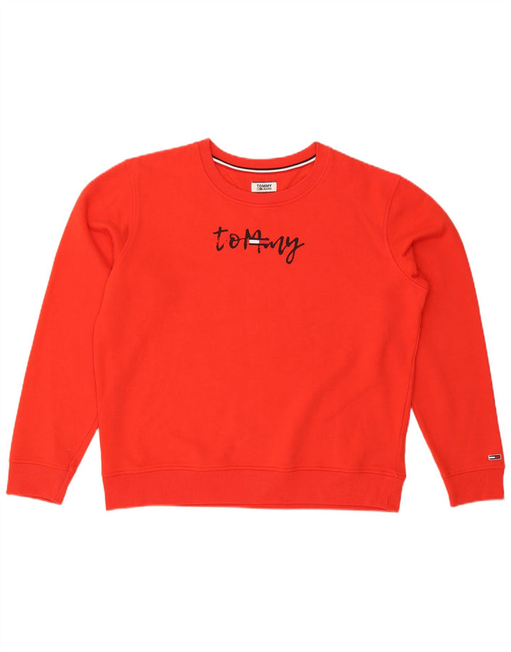 Hanorac grafic pentru bărbați Tommy Hilfiger Pulover XL bumbac roșu