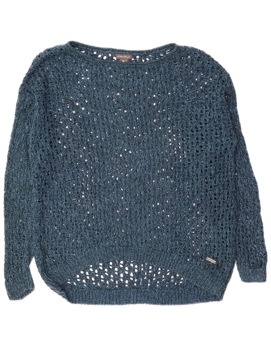 Eddie Bauer Pulover supradimensionat pentru femei cu gât de barcă UK 14 Medium Bleumarin