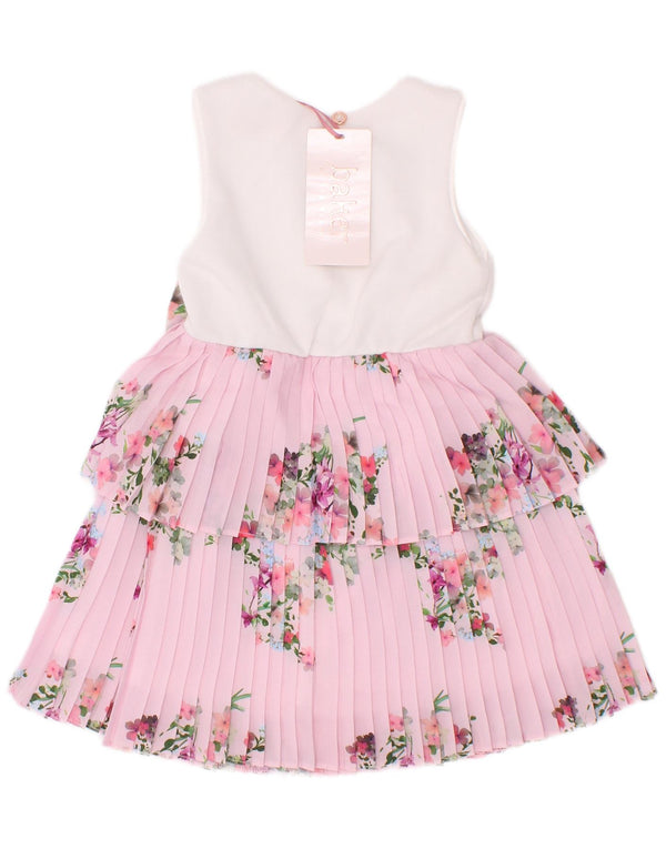 Rochie Ted Baker pentru fetițe, fără mâneci, cu etaje, 12-18 luni, roz cu flori
