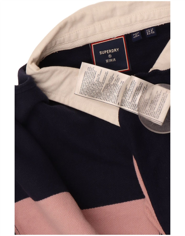 SUPERDRY Tricou Polo Oversized Crop Rugby UK 12 Medium Bleumarin