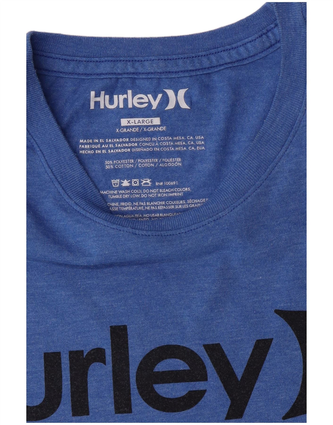 Tricou grafic pentru bărbați Hurley Top XL poliester albastru