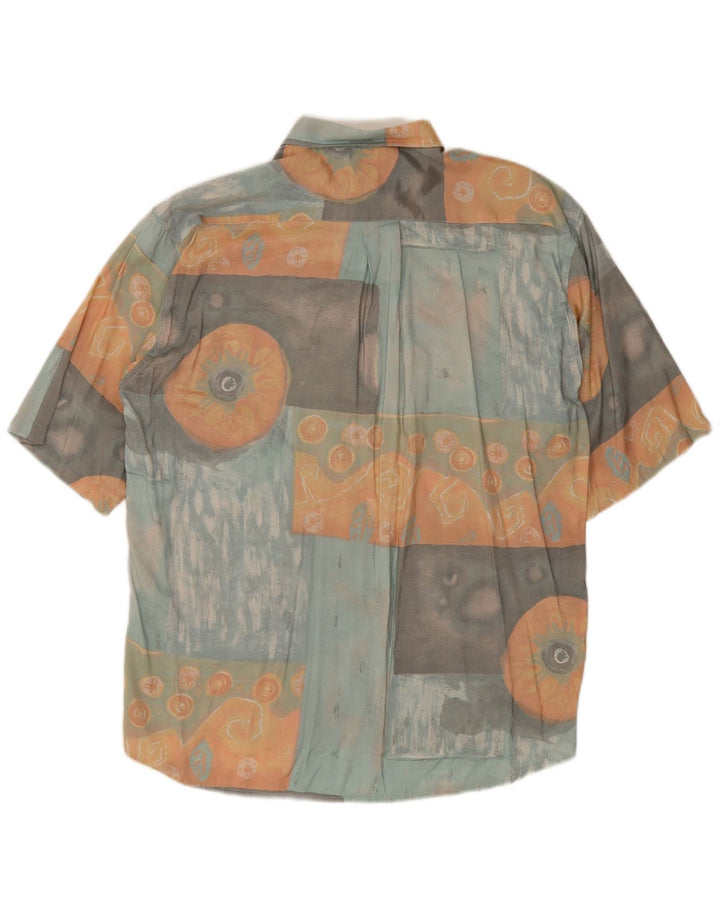 Cămașă cu mânecă scurtă cu model abstract pentru bărbați de epocă, mare, multicoloră