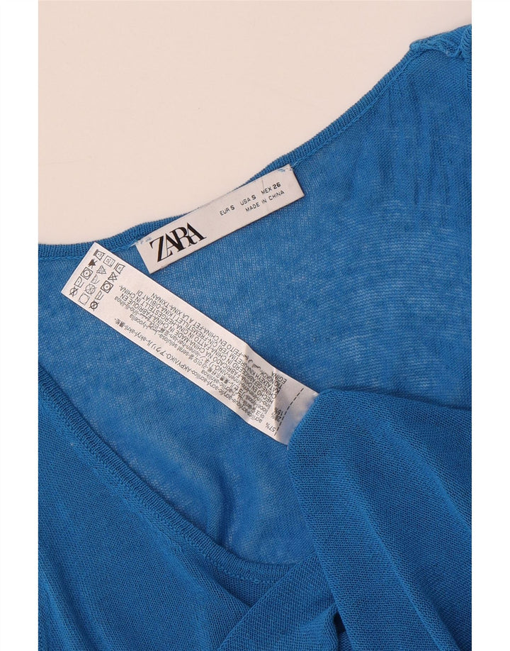Top cu vestă pentru femei Zara UK 8 Small Blue Acrylic