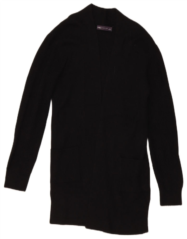 Pulover cardigan deschis pentru femei Marks & Spencer UK 8 Small Black Viscose
