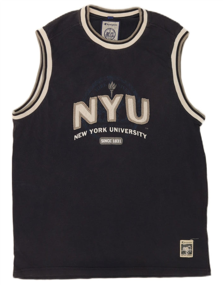 Top cu vestă grafică Champion pentru bărbați New York University, mediu bleumarin