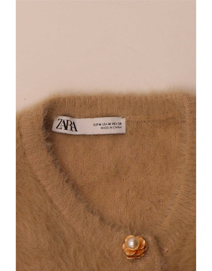 Pulover cardigan cu mâneci 3/4 pentru femei Zara UK 14 Bej mediu