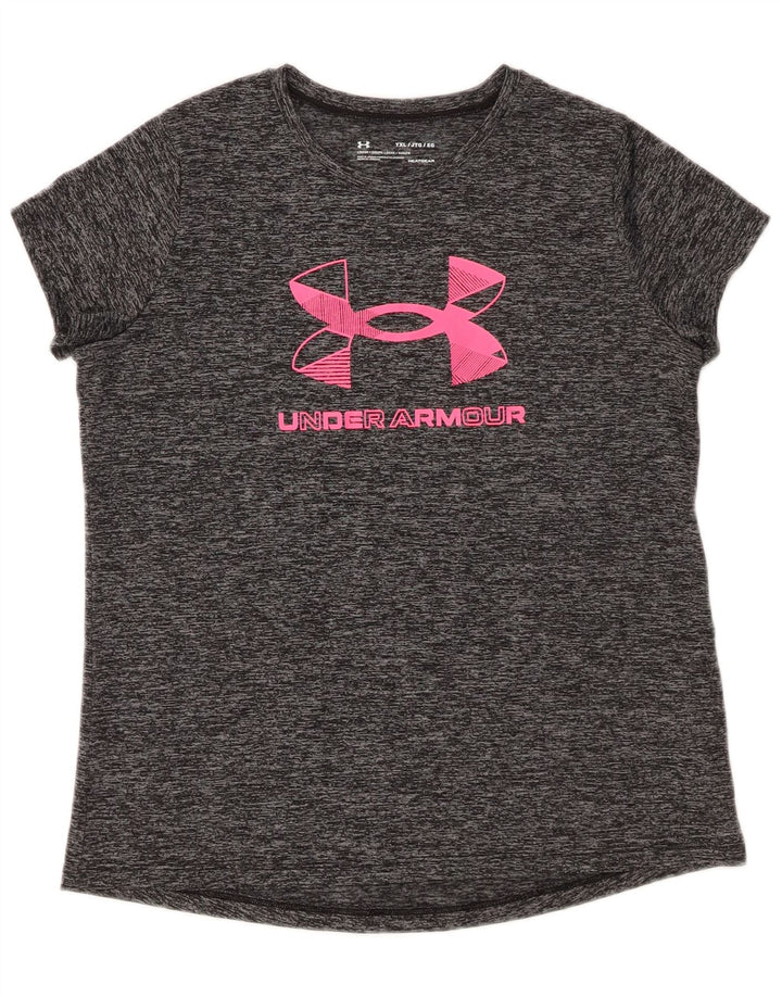 Tricou grafic UNDER ARMOUR pentru fete Heat Gear Top 13-14 ani XL gri