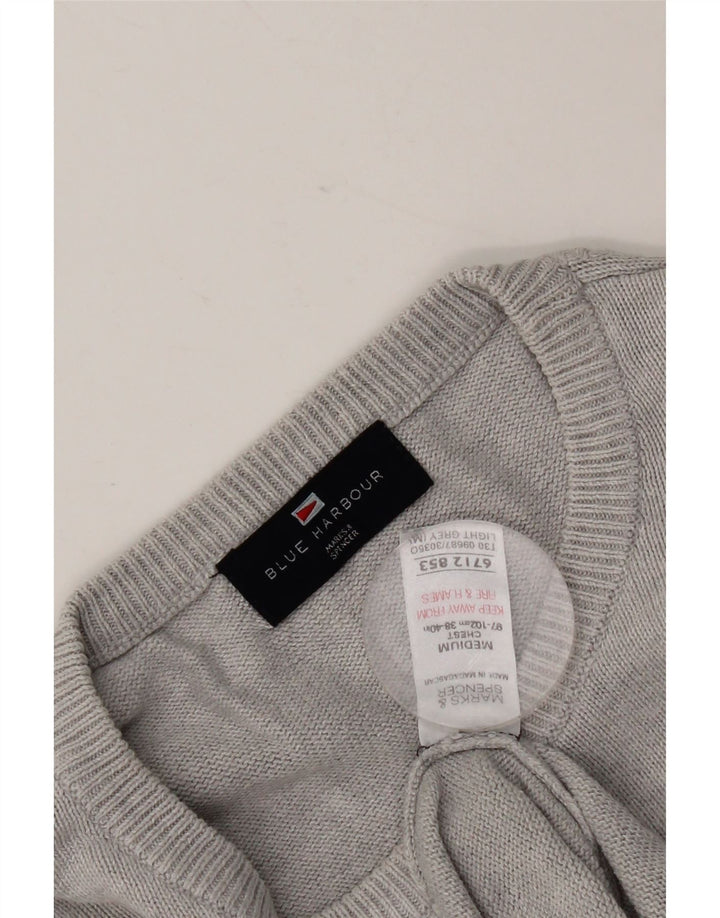 Pulover pentru bărbați Marks & Spencer cu decolteu rotund, UK 38/40, gri mediu