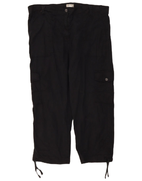 Pantaloni Capri cargo pentru femei Marks & Spencer UK 20 2XL W40 L23 Lyocell negru