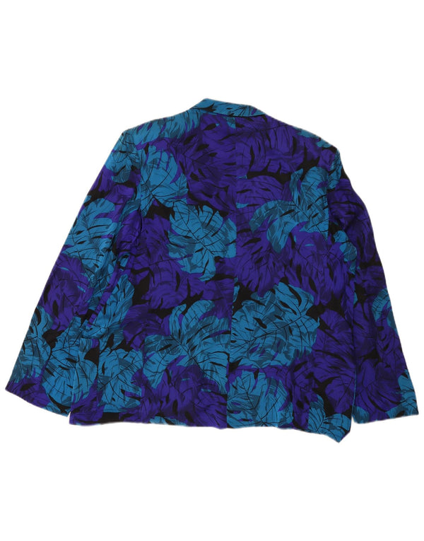 Rosanna Manzoni Jachetă Blazer deschisă pentru femei IT 44 Medium Blue Floral