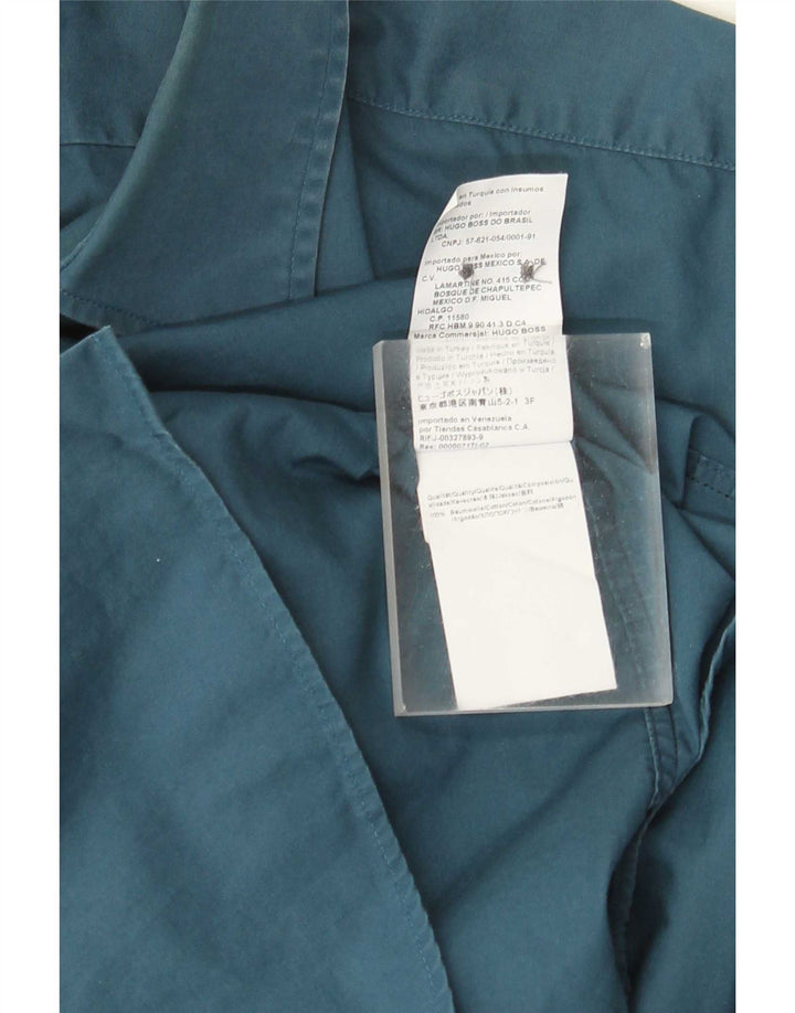 Cămașă pentru bărbați Hugo Boss Regular Fit Mărimea 39 Bumbac albastru mediu