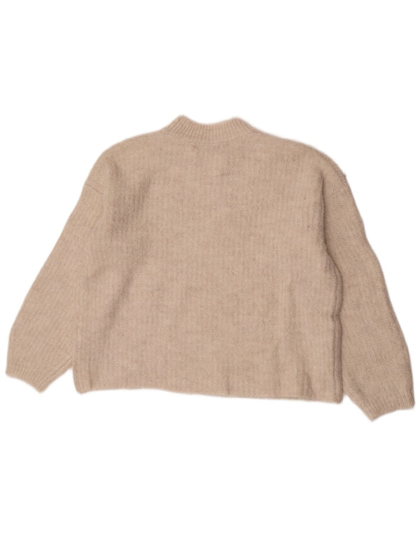 Pulover pentru femei Marks & Spencer cu decolteu rotund UK 14 Medium Bej Acrilic
