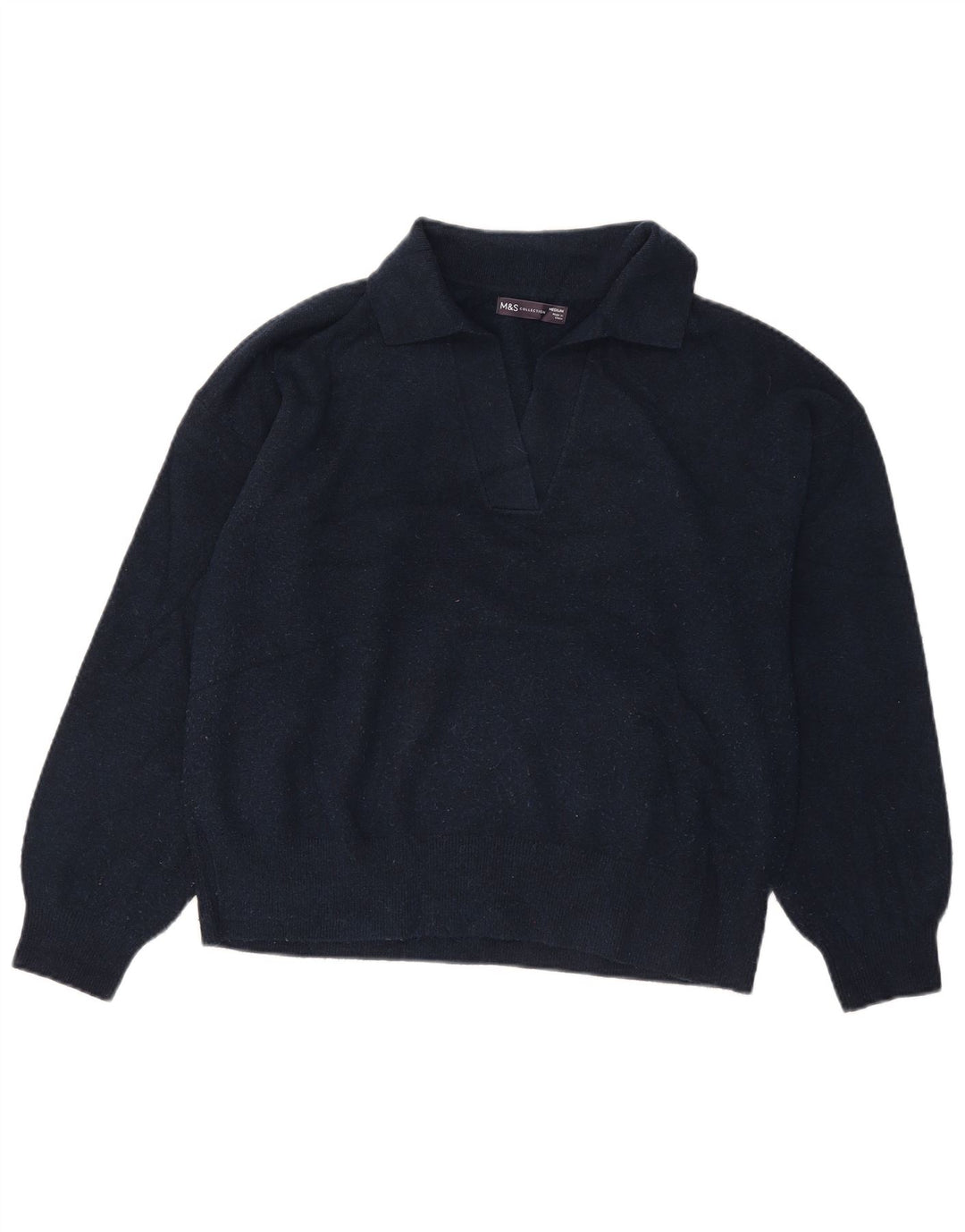 Marks & Spencer Pulover cu gât polo pentru femei UK 14 Medium Bleumarin