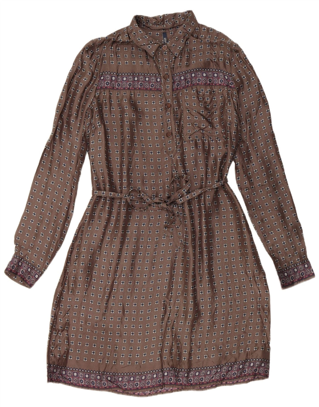 Woolrich Rochie cu mânecă lungă pentru femei UK 14 Medium Gri Geometric