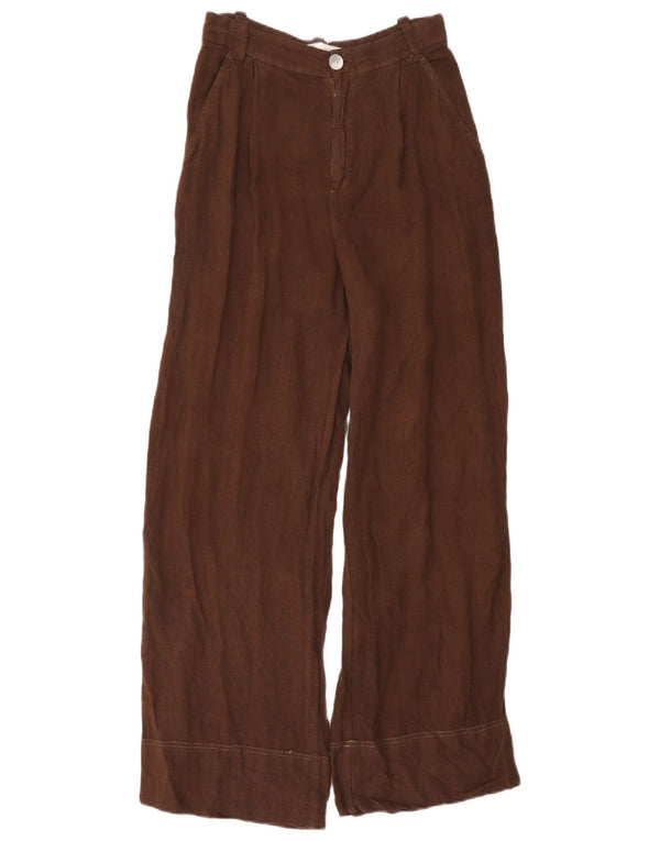 Pantaloni chino pentru femei cu talie înaltă Zara XS L24 L30 Maro in