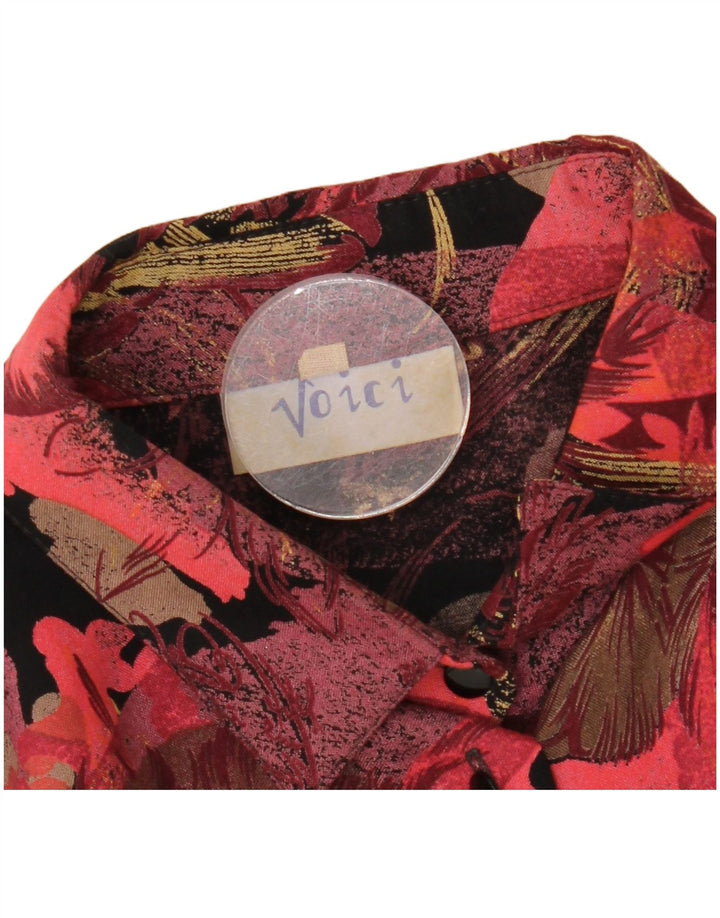 Set fuste vintage pentru femei 2 piese UK 12 Medium W27 Burgundy Floral Retro