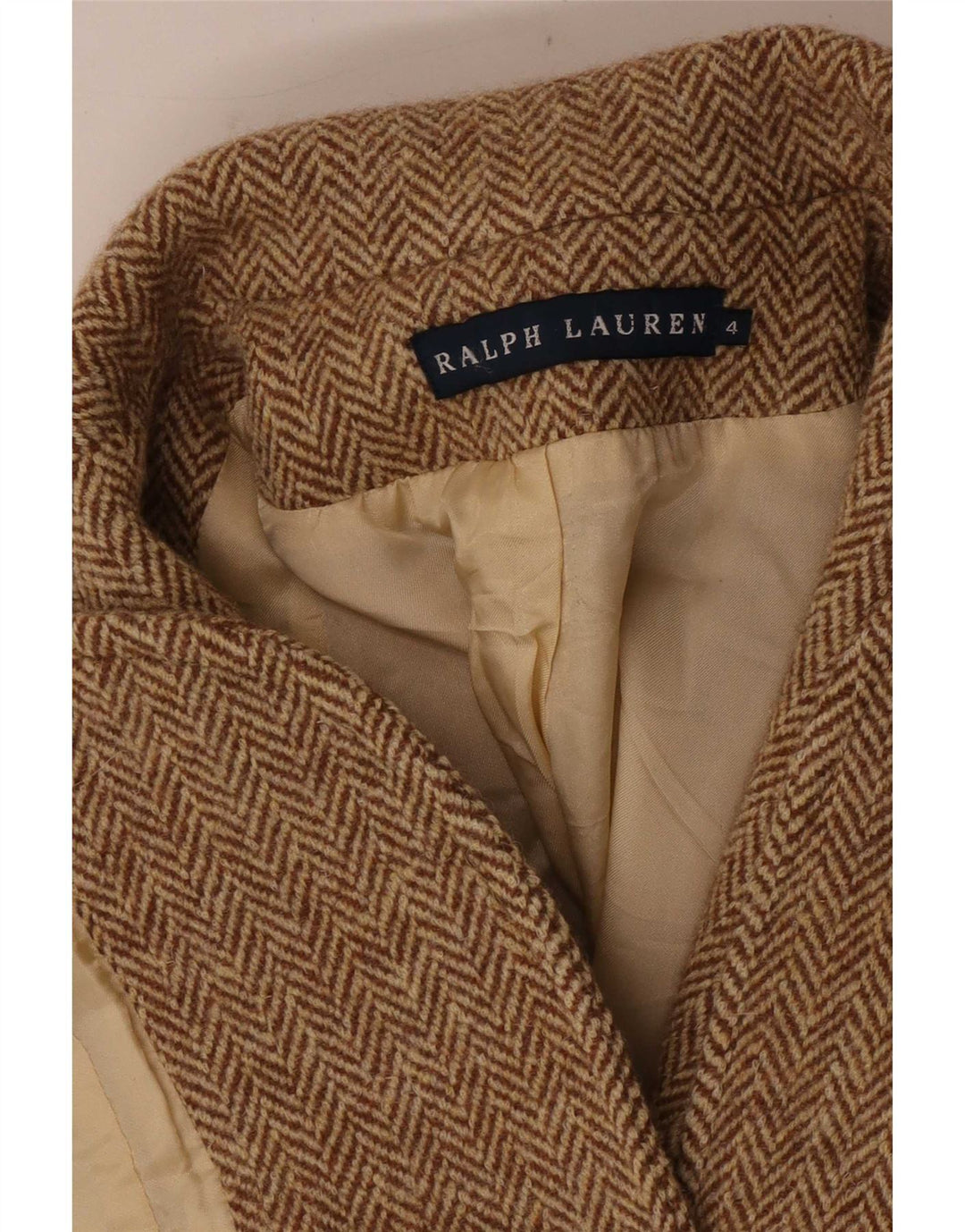 Jachetă Blazer pentru femei Ralph Lauren cu 2 nasturi US 4 Small Brown Herringbone