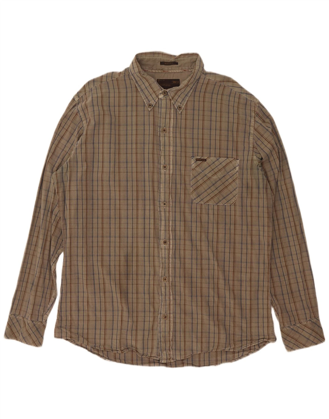 Cămașă Marlboro Classics pentru bărbați, cu tăiere obișnuită, 2XL, bumbac cu carouri kaki