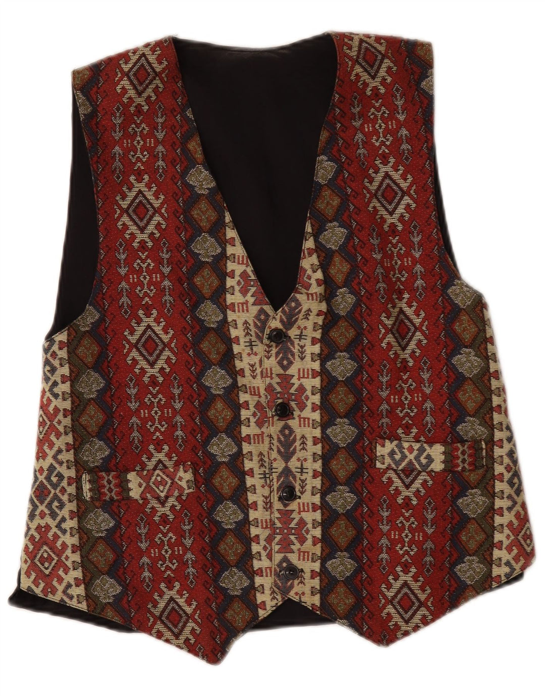Vestă vintage pentru bărbați, medie, multicoloră, geometrică, aztecă