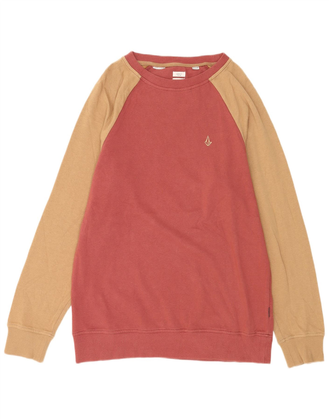 Pulover pentru bărbați Volcom Slim Fit, bumbac color bloc roșu mediu