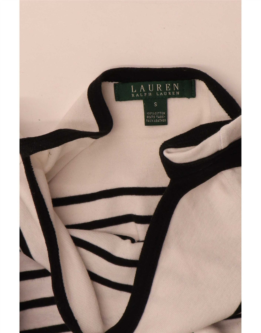 Rochie de bază cu mâneci scurte pentru femei Ralph Lauren UK 10 mic cu dungi albe