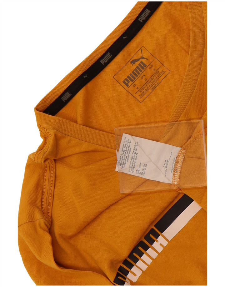 Tricou grafic Puma pentru bărbați Top din bumbac galben mediu