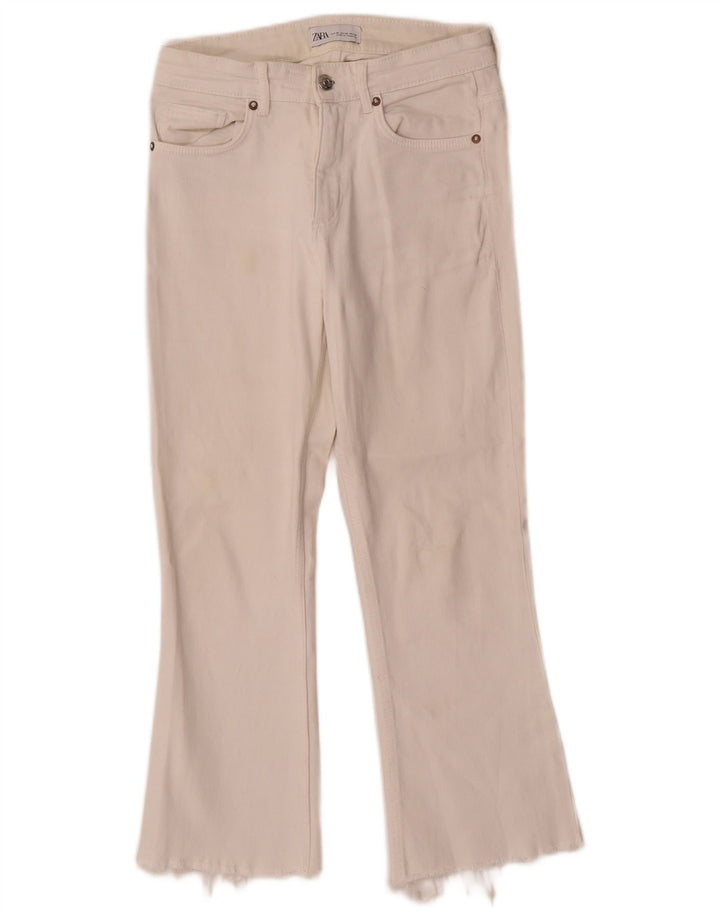 Blugi Zara Femei Bootcut EU 36 XS W26 L24 Bumbac Alb