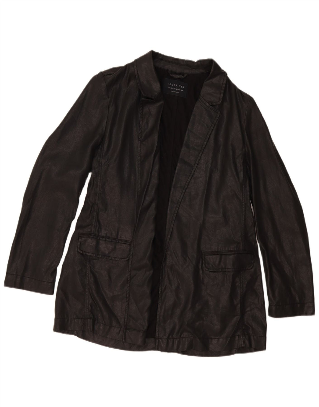 Jachetă Blazer deschisă pentru femei All Saints UK 16, lyocell mare, neagră
