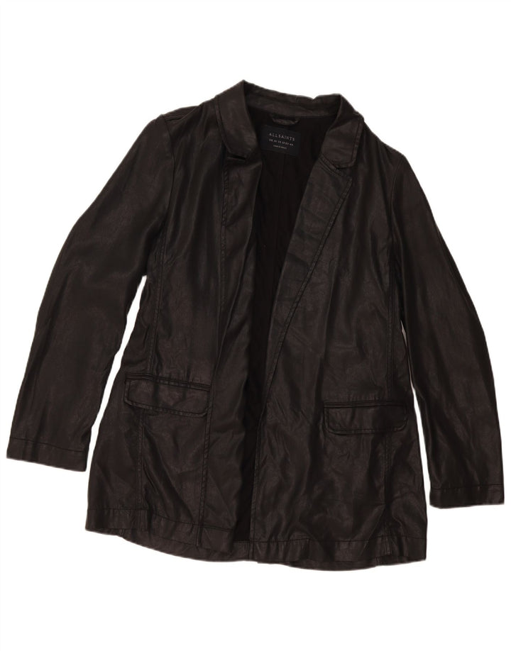 Jachetă Blazer deschisă pentru femei All Saints UK 16, lyocell mare, neagră